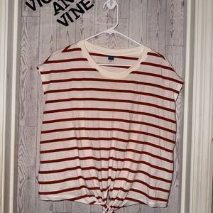 Striped Red and White Women Top